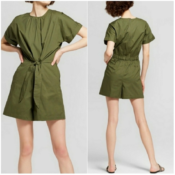 Mossimo Supply Co. Pants - NWT MOSSIMO | Olive Green Tie Front Romper Shorts